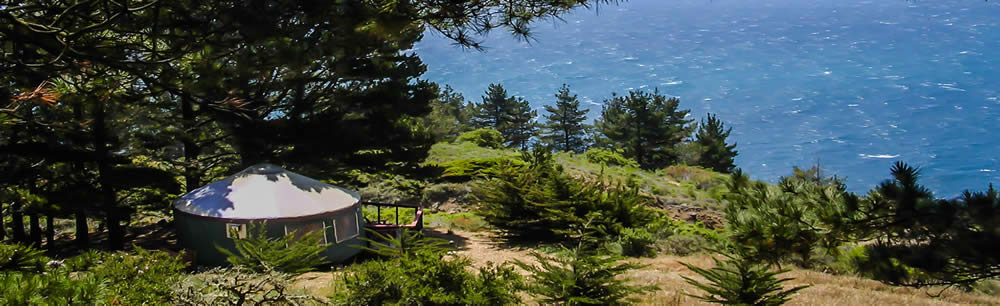 a luxury yurt with an ocean view